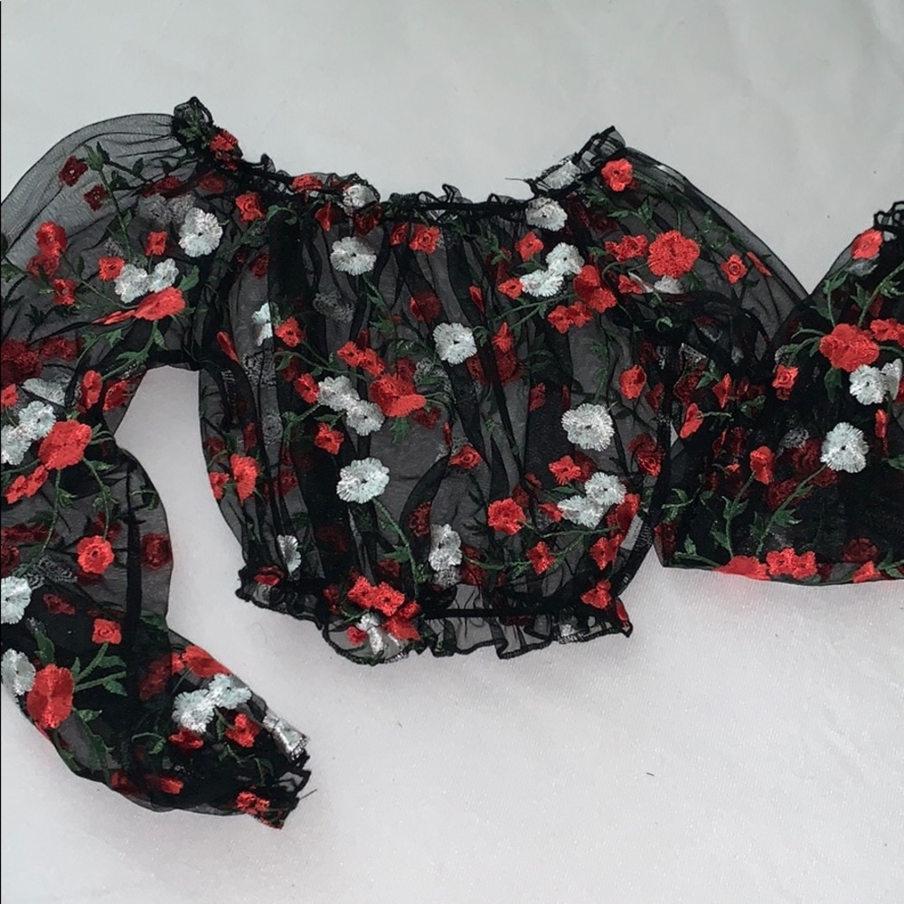 Floral Sheer Crop Top